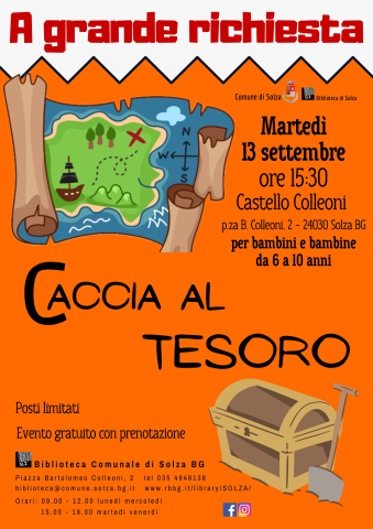 A grande richiesta: CACCIA AL TESORO - 13/09  h15:30 Castello Colleoni